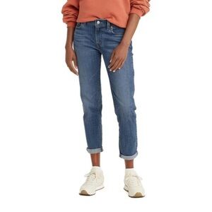 Levi's Blue Boyfriend Jeans Cropped Ankle Length